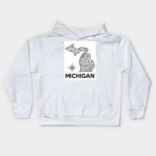 Michigan Map Kids Hoodie